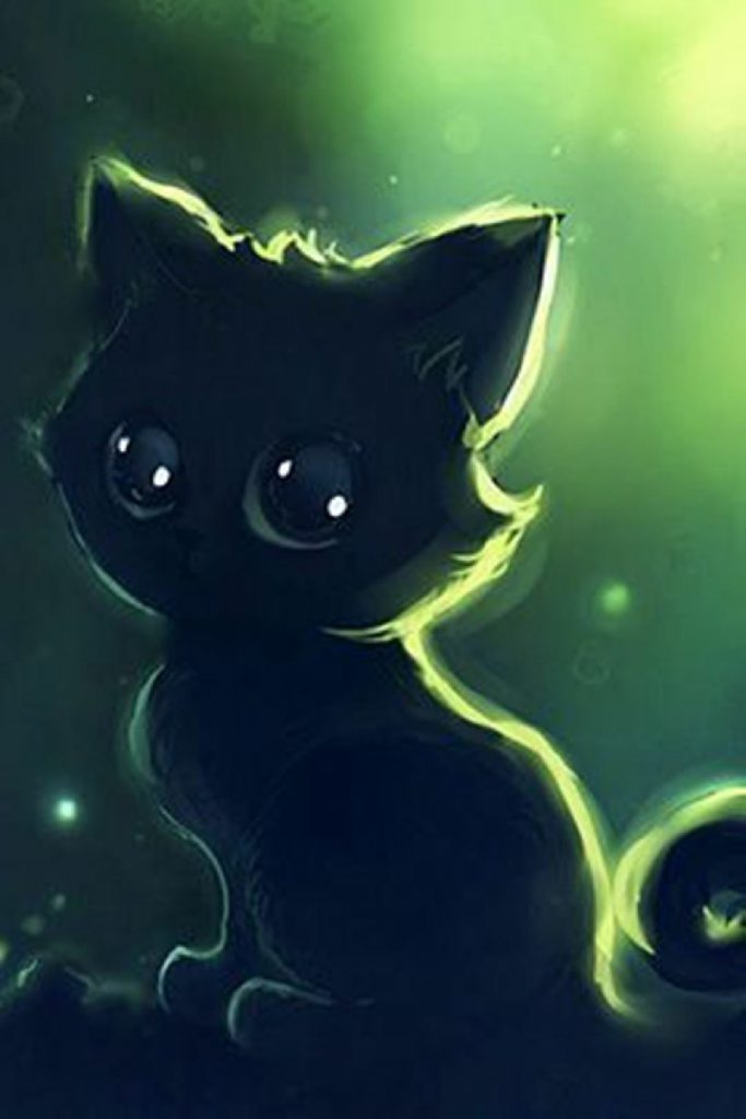 Mèo đen kịt đôi mắt vàng 2K chuyển vận xuống hình nền