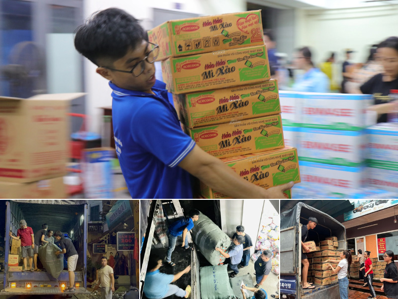 Đóng gói hàng hoá trong mùa lũ là một thử thách lớn