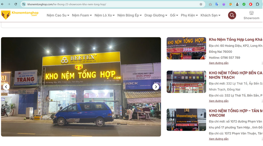 Danh sách cửa hàng bán nệm tại Đồng Nai của Kho Nệm Tổng Hợp